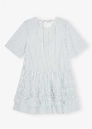 Stripe cotton mini kjole Egret W0609 Ganni